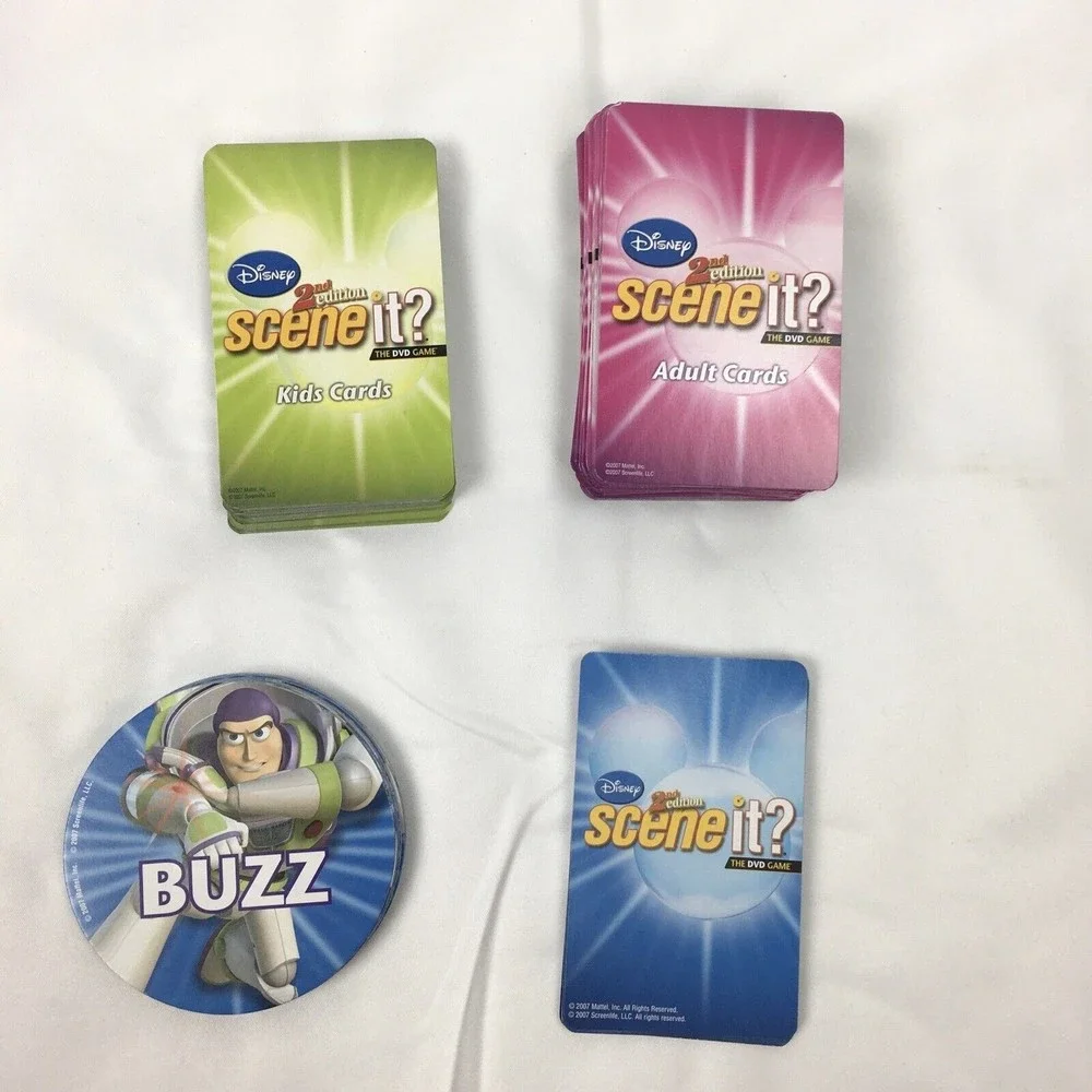 Disney Scene It? 2nd Ed Family Trivia Game Parts‎ Adult Kids Buzz Cards ONLY